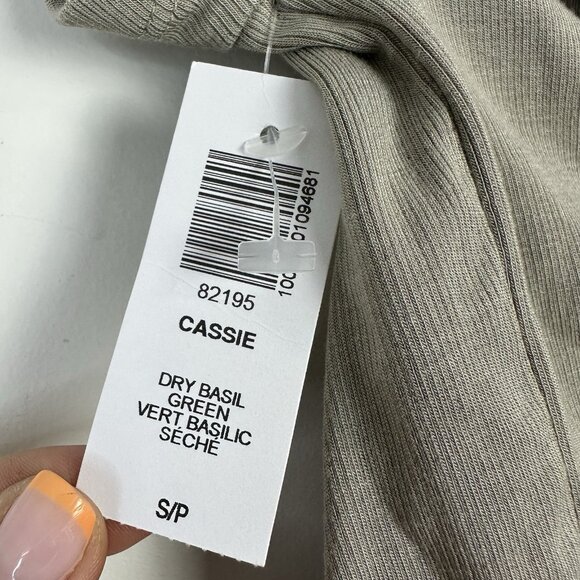 Aritzia Sunday Best Cassie Twist Front TShirt Green Womens Small Y2K Beach Gym - Picture 4 of 8